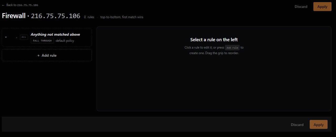 Empty firewall editor