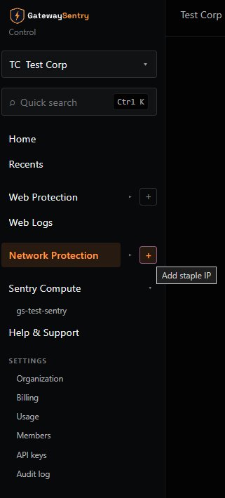 Network Protection in the sidebar