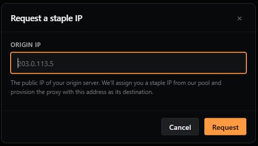 Request a staple IP dialog