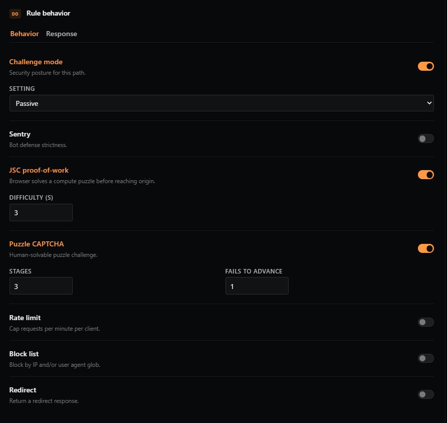 Rule behavior - Behavior tab