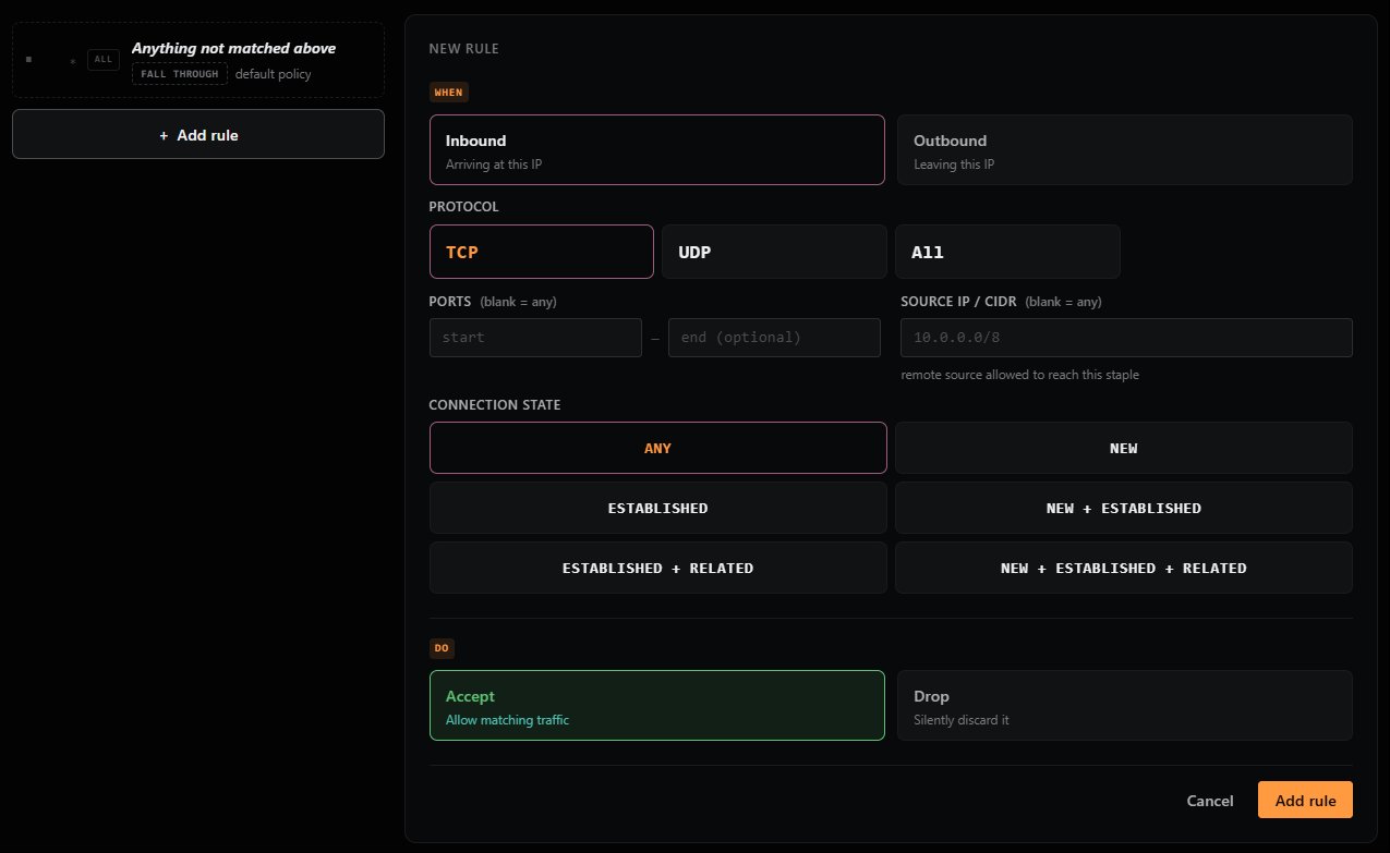 New rule editor with TCP selected